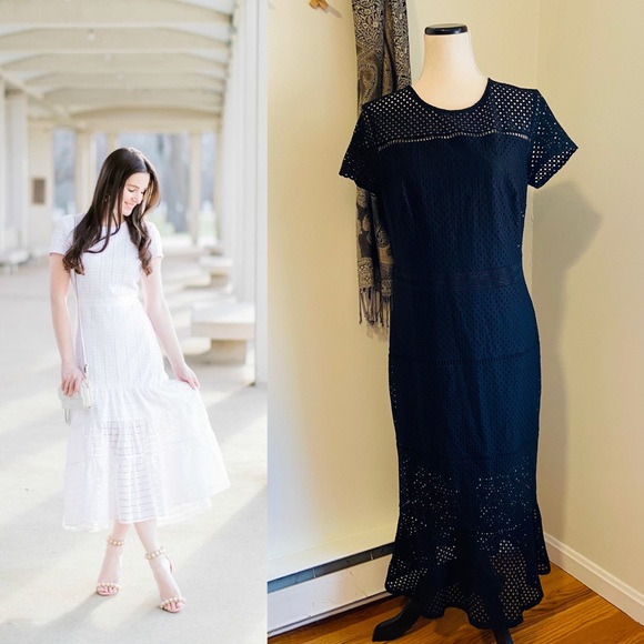 black eyelet maxi dress